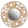 Vintiquewise Creative Bamboo Hanging Wall Mirror Round Shape, Natural for Living Room, Dining Room or Playroom QI004407